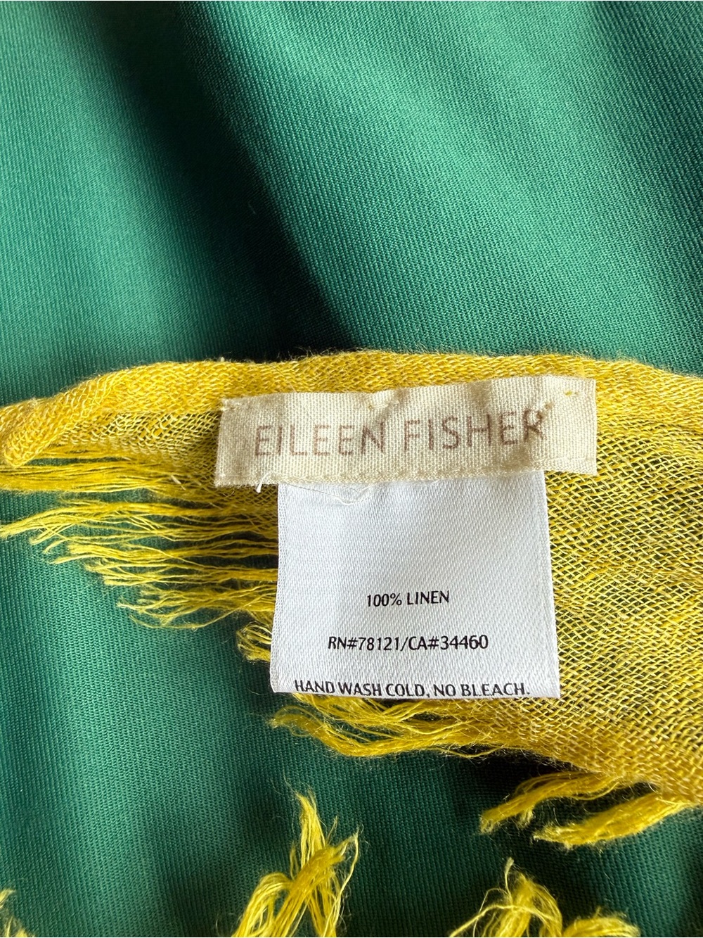 Eileen Fisher Bright Yellow Lightweight Triangular Scarf Wrap - Picture 3 of 3